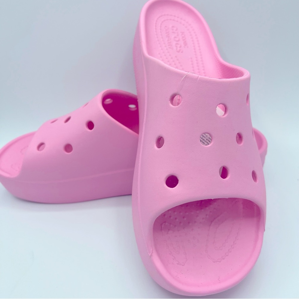 Crocs Classic Platform Slide Flamingo Pink Women Casual Sandal Slipper US W11